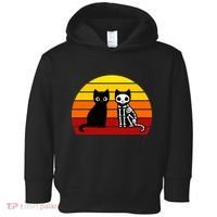 Black Cat Sunset Skeleton Toddler Hoodie thumb 0