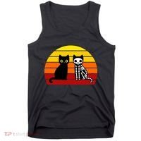 Black Cat Sunset Skeleton Tank Top thumb 0