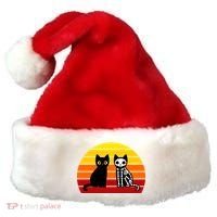 Black Cat Sunset Skeleton Santa Hat thumb 0