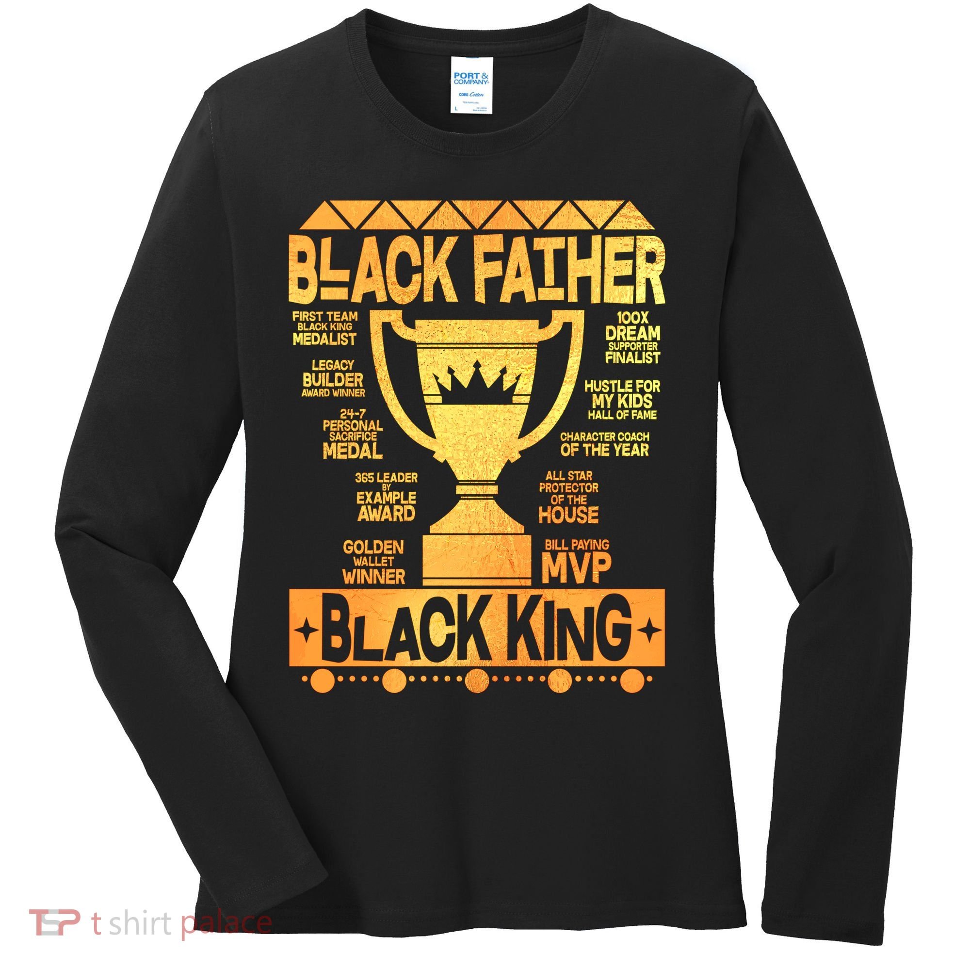 Black Father Black King Women's Long Sleeve Shirt
