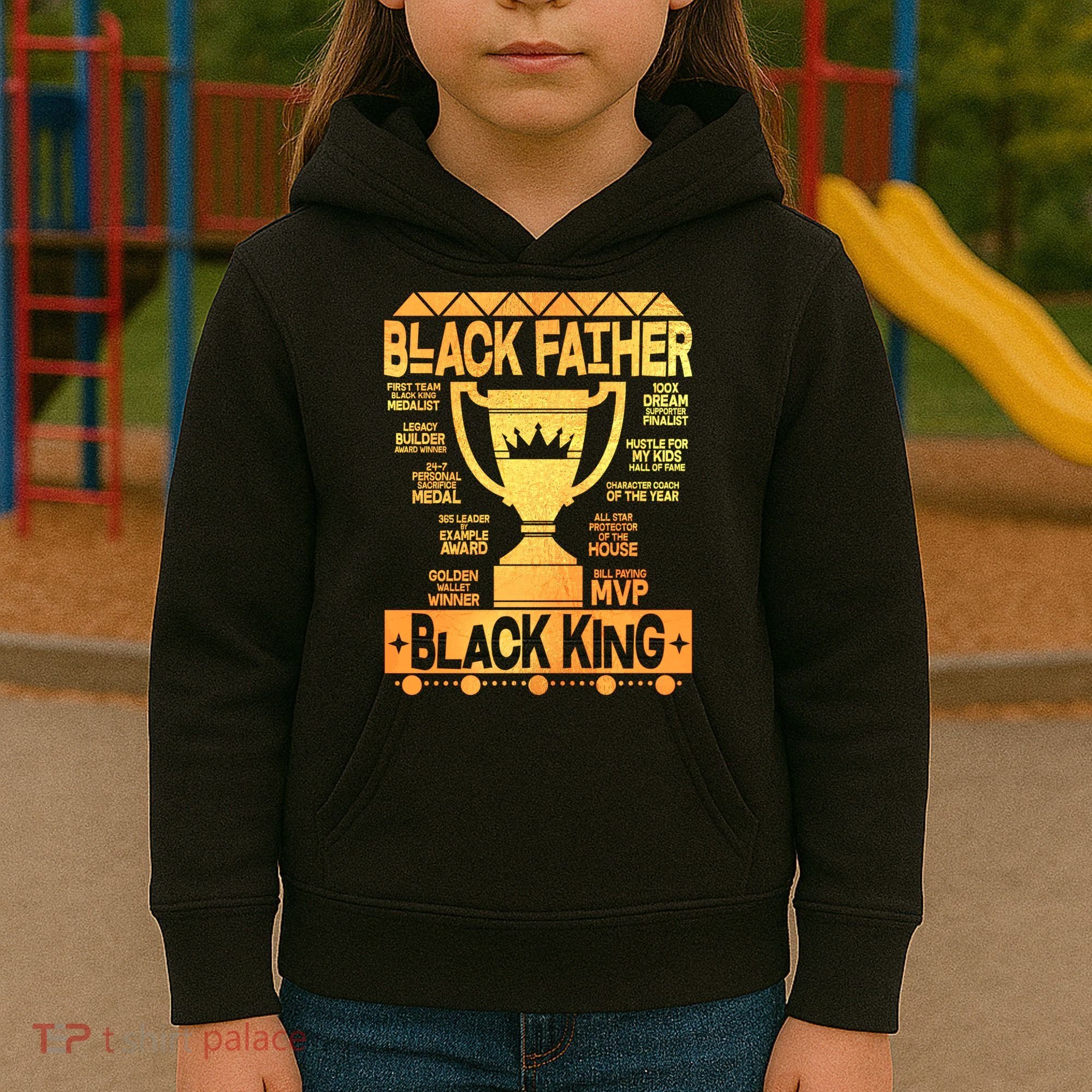 Black Father Black King Kids Hoodie