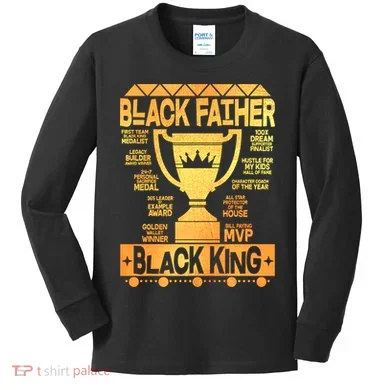 Black Father Black King Kids Long Sleeve Shirt