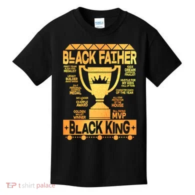 Black Father Black King Kids T-Shirt