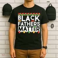 Black Fathers Matter Traditional Colors T-Shirt thumb 6