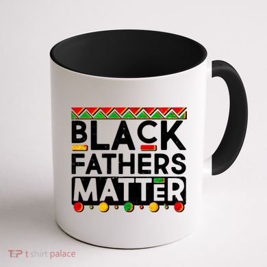 Black Fathers Matter Traditional Colors Coffee Mug back
