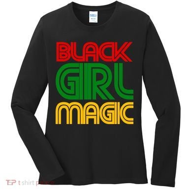 Black Girl Magic Colorful Imprint Women's Long Sleeve Shirt