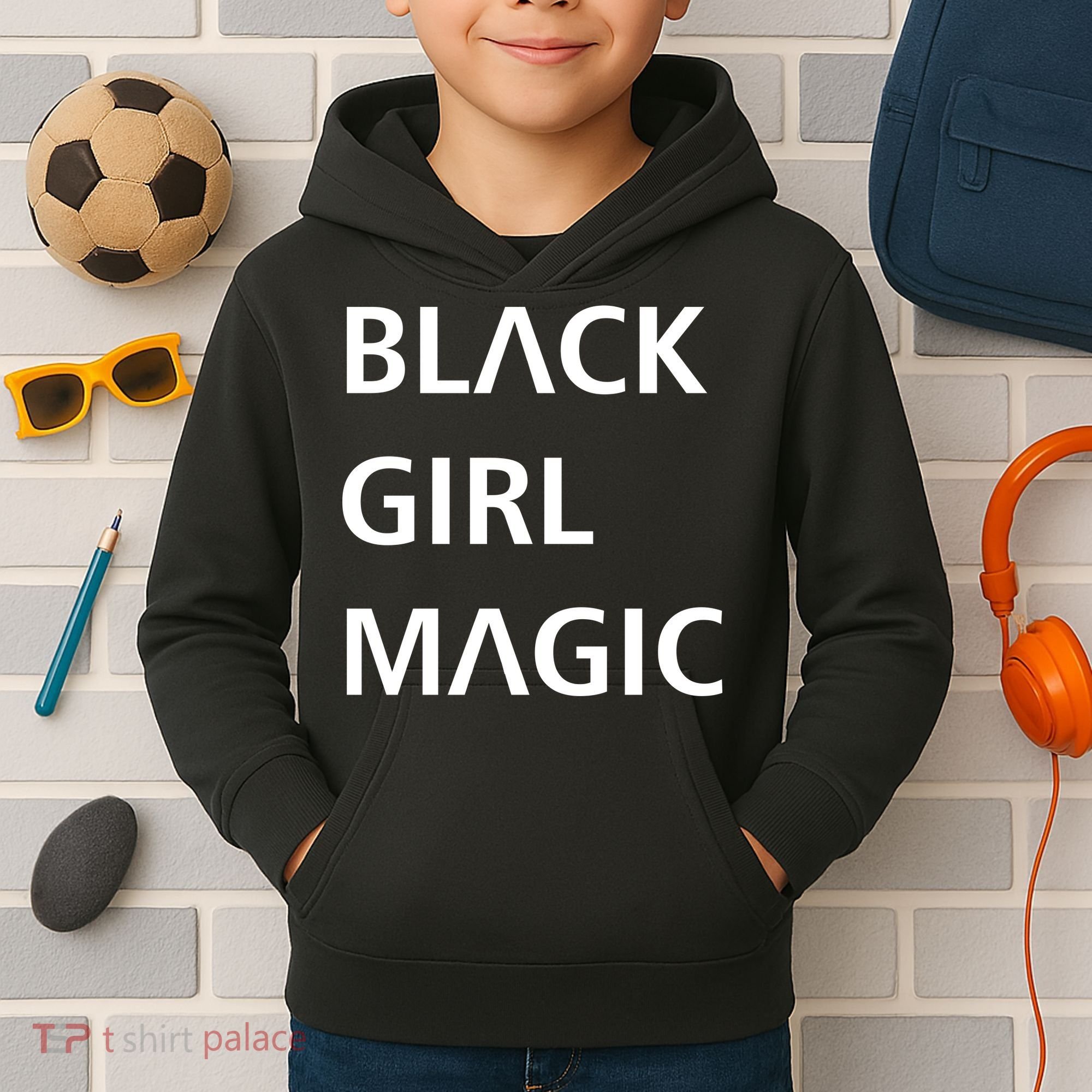Black Girl Magic Logo Kids Hoodie