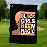 Black Girls Been Magic Golf Towel thumb 1
