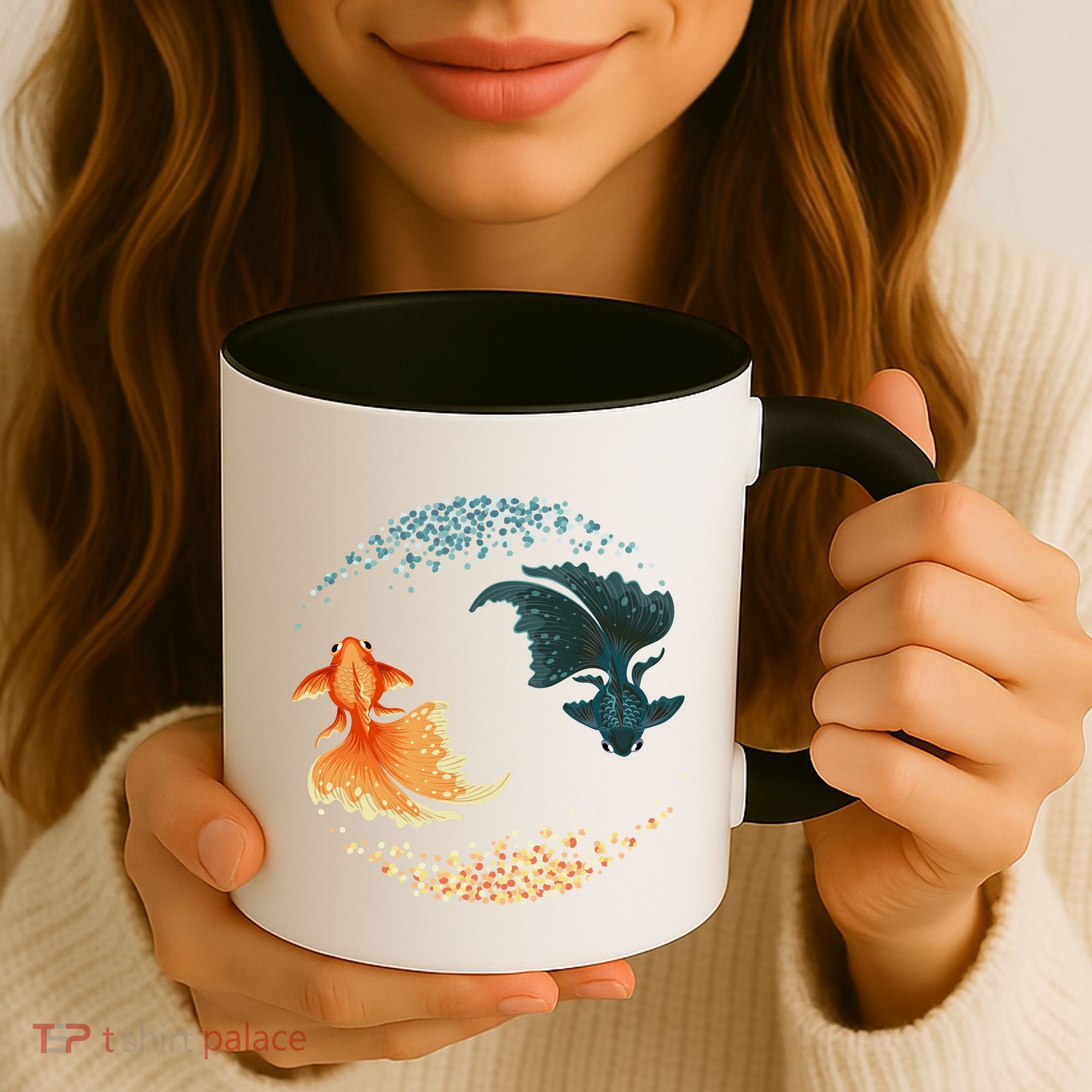 Black Goldfish Coffee Mug