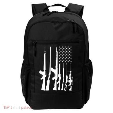 Black Gun American Flag - Rifle Weapon Firearm 2nd Amendment Backpack