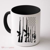 Black Gun American Flag - Rifle Weapon Firearm 2nd Amendment Coffee Mug thumb 0