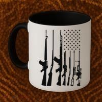 Black Gun American Flag - Rifle Weapon Firearm 2nd Amendment Coffee Mug thumb 2