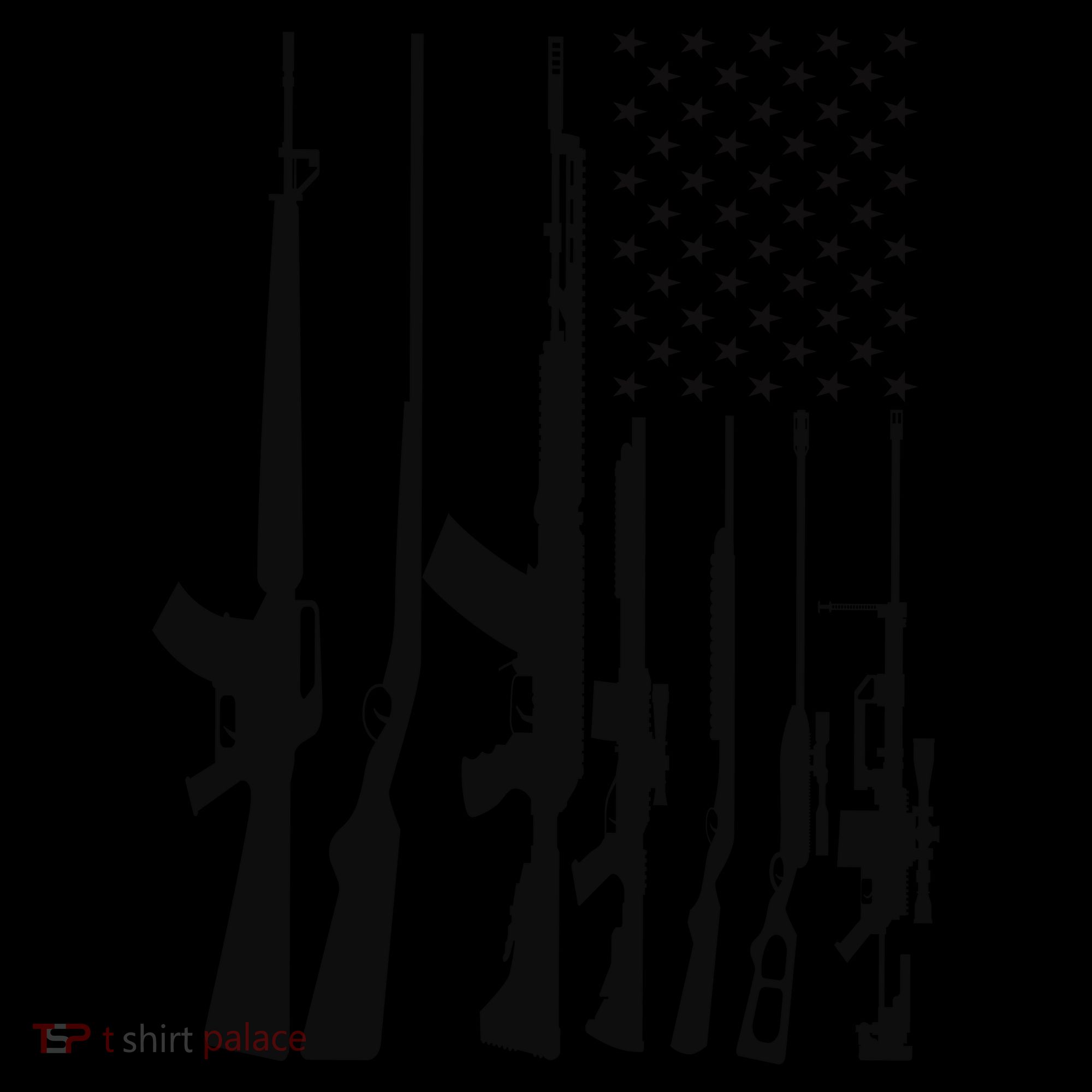 Black Gun American Flag - Rifle Weapon Firearm 2nd Amendment Coffee Mug