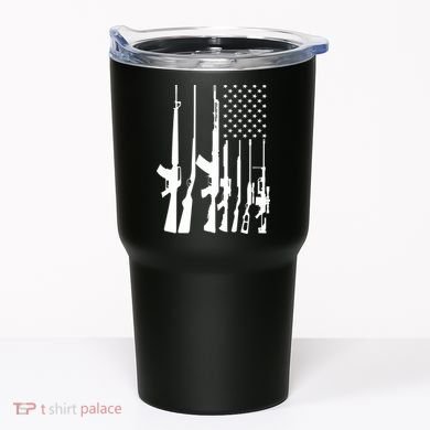 Black Gun American Flag - Rifle Weapon Firearm 2nd Amendment Tumbler