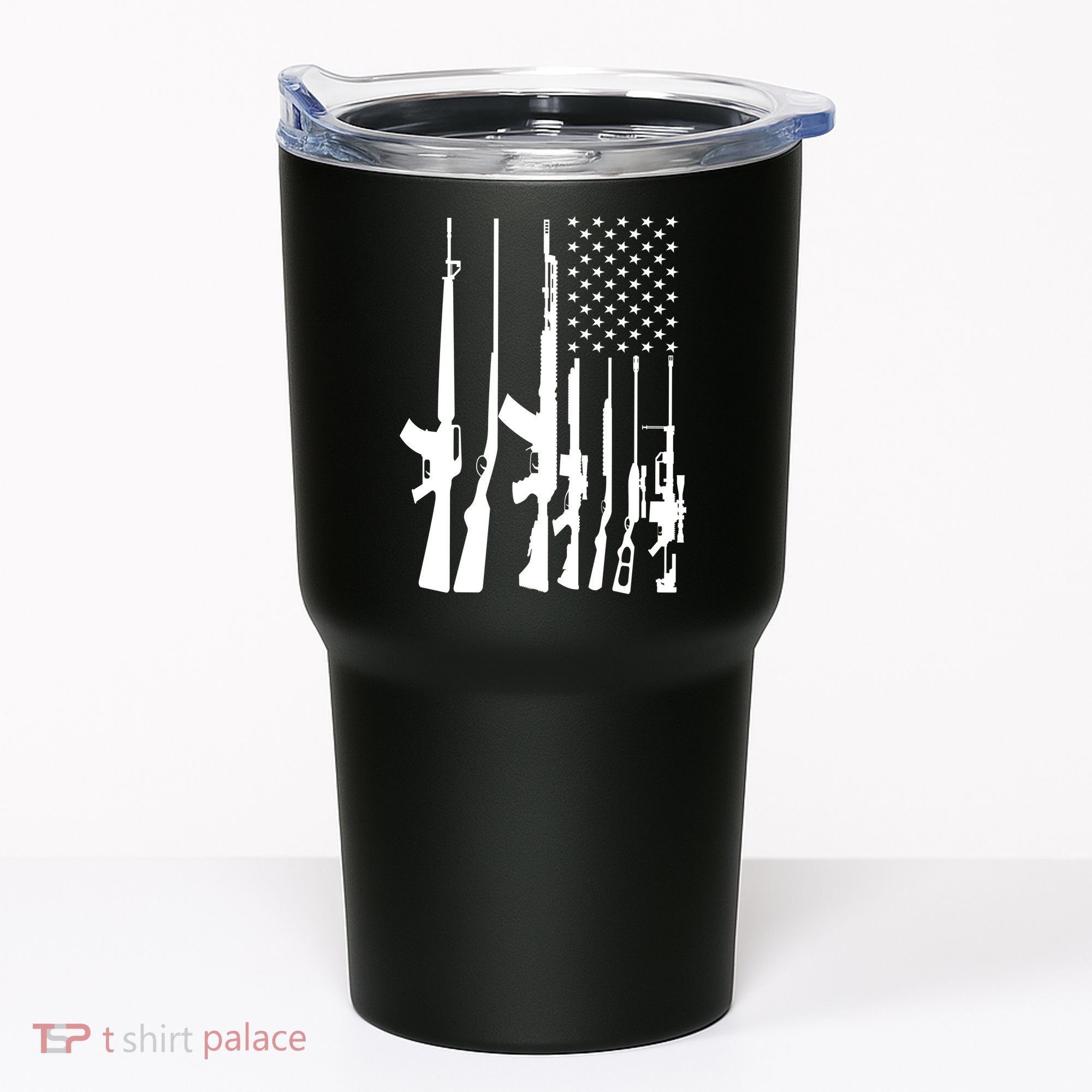 Black Gun American Flag - Rifle Weapon Firearm 2nd Amendment Tumbler