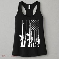 Black Gun American Flag - Rifle Weapon Firearm 2nd Amendment Women's Tank Top thumb 3