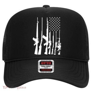 Black Gun American Flag - Rifle Weapon Firearm 2nd Amendment Hat