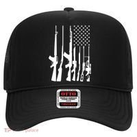 Black Gun American Flag - Rifle Weapon Firearm 2nd Amendment Hat thumb 0