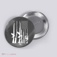 Black Gun American Flag - Rifle Weapon Firearm 2nd Amendment Button thumb 0