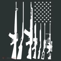 Black Gun American Flag - Rifle Weapon Firearm 2nd Amendment Coaster thumb 2