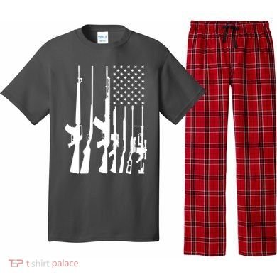 Black Gun American Flag - Rifle Weapon Firearm 2nd Amendment Pajama Set