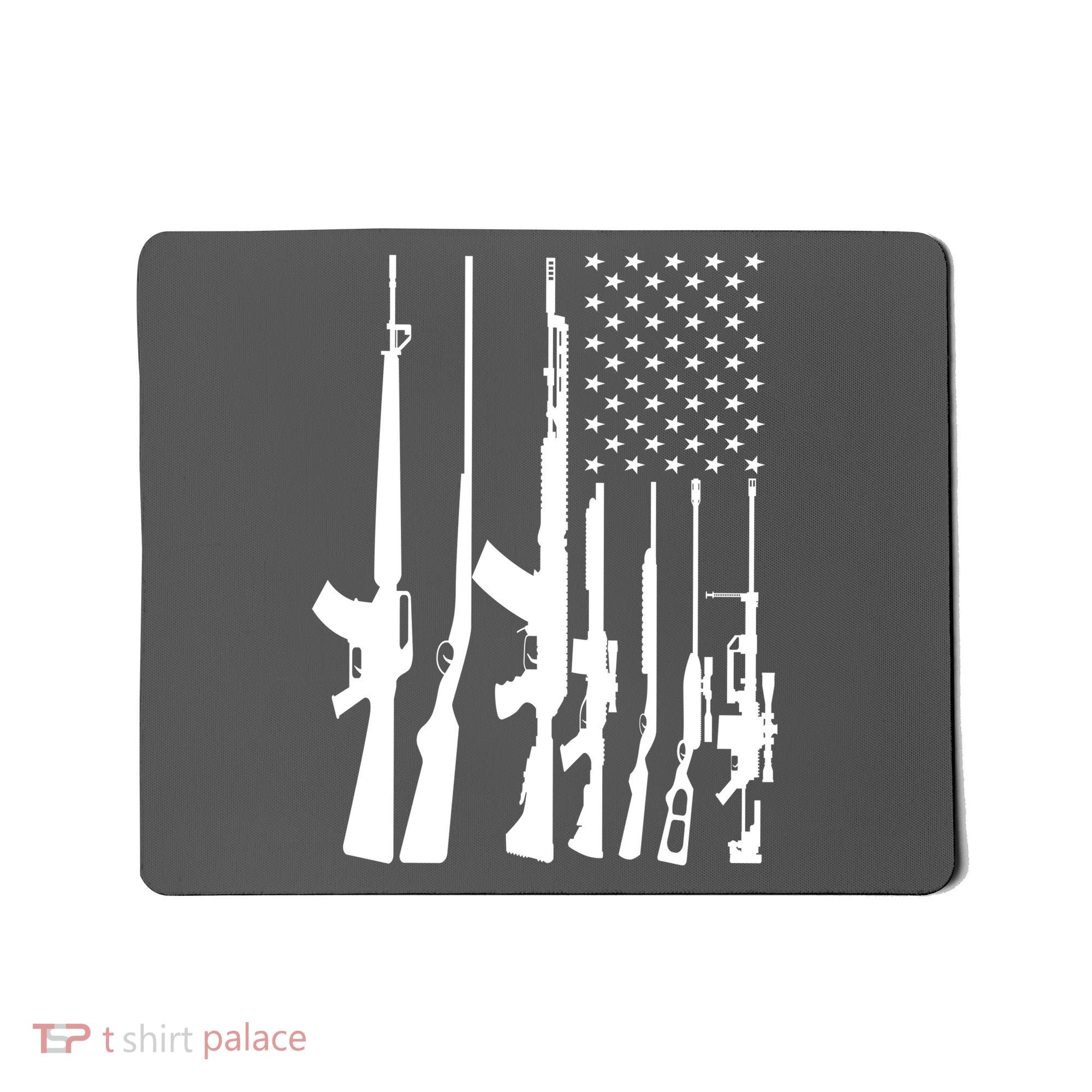 Black Gun American Flag - Rifle Weapon Firearm 2nd Amendment Mousepad