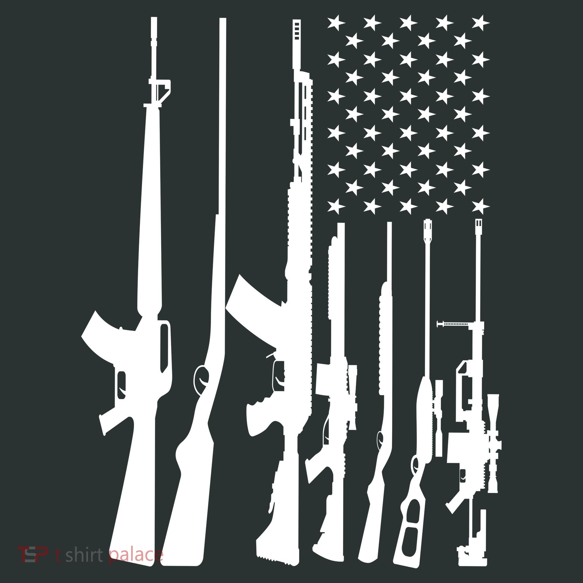 Black Gun American Flag - Rifle Weapon Firearm 2nd Amendment Baby Bodysuit