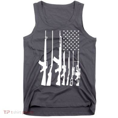 Black Gun American Flag - Rifle Weapon Firearm 2nd Amendment Tank Top