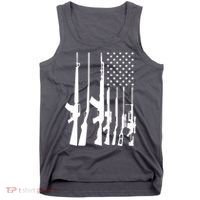 Black Gun American Flag - Rifle Weapon Firearm 2nd Amendment Tank Top thumb 0