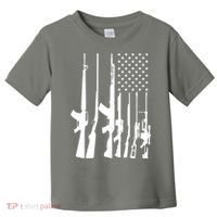 Black Gun American Flag - Rifle Weapon Firearm 2nd Amendment Toddler T-Shirt thumb 0