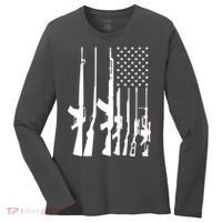 Black Gun American Flag - Rifle Weapon Firearm 2nd Amendment Women's Long Sleeve Shirt thumb 0