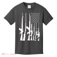 Black Gun American Flag - Rifle Weapon Firearm 2nd Amendment Kids T-Shirt thumb 0
