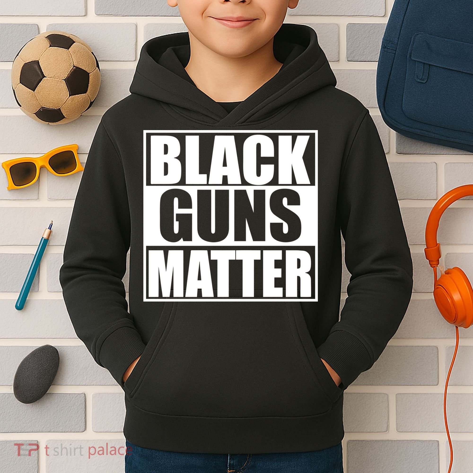 Black Guns Matter 2nd Amendment Kids Hoodie