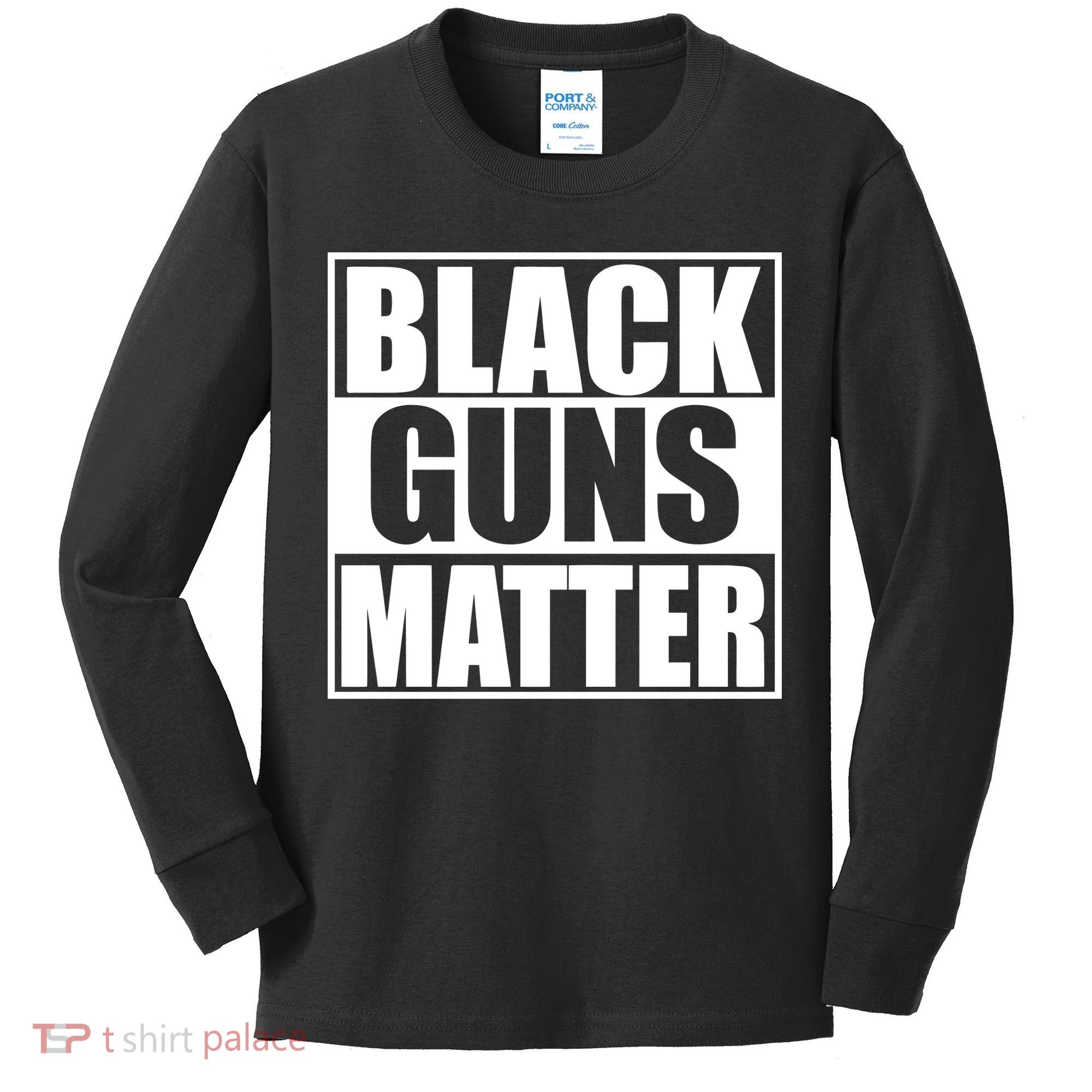 Black Guns Matter 2nd Amendment Kids Long Sleeve Shirt