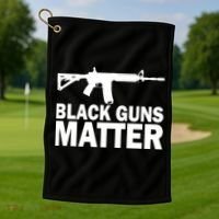 Black Guns Matter AR-15  Golf Towel thumb 1