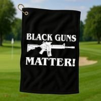 Black Guns Matter AR-15 2nd Amendment Golf Towel thumb 1