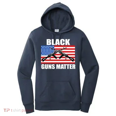 Black Guns Matter USA 2nd Amendment Women's Hoodie