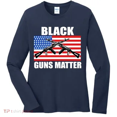 Black Guns Matter USA 2nd Amendment Women's Long Sleeve Shirt