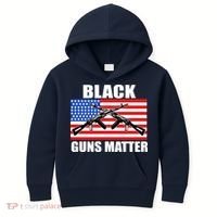 Black Guns Matter USA 2nd Amendment Kids Hoodie thumb 0