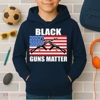 Black Guns Matter USA 2nd Amendment Kids Hoodie thumb 2