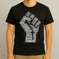 Black History Fist Of Names Tribute  T-Shirt thumb 3