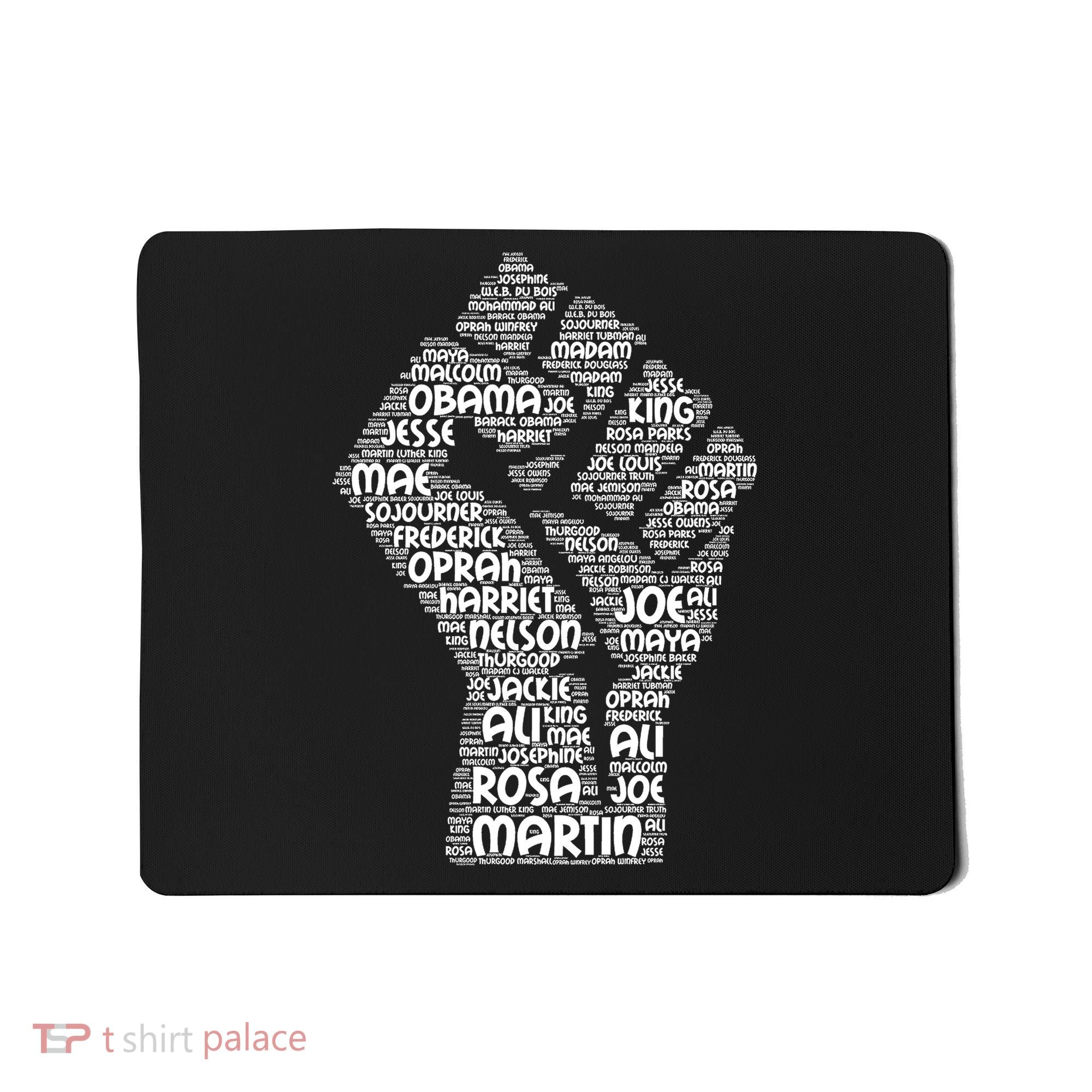 Black History Fist Of Names Tribute  Mousepad