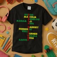 Black History Historic Leaders Proud American Kids T-Shirt thumb 3