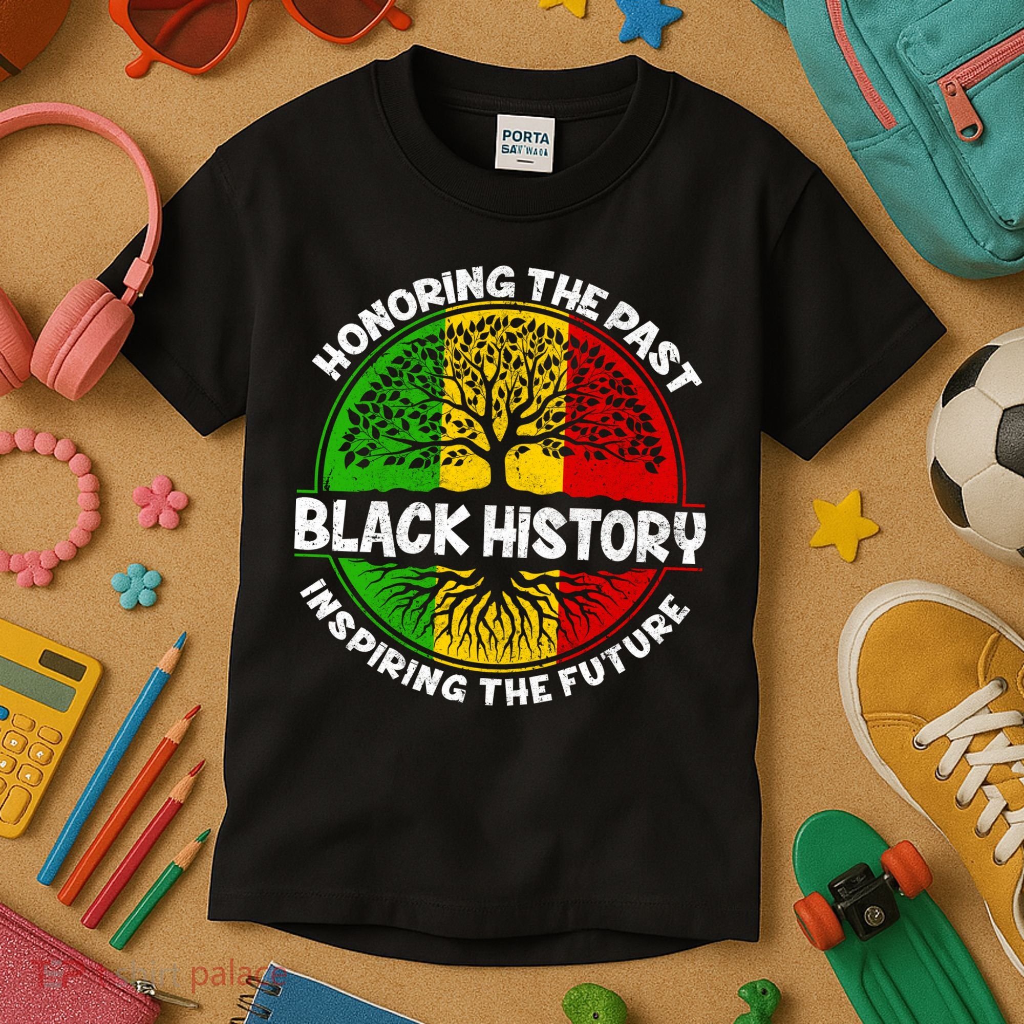 Black History Honoring The Past Kids T-Shirt