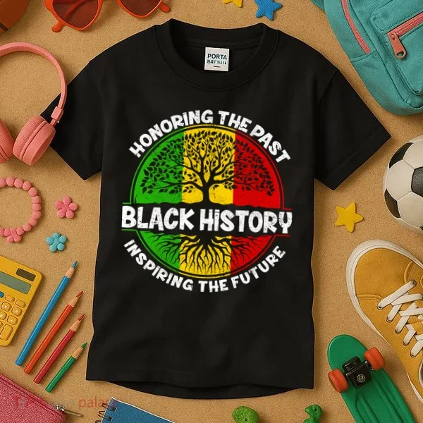 Black History Honoring The Past Kids T-Shirt
