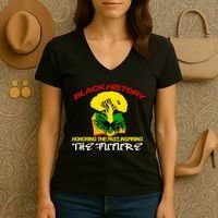 Black History Honoring The Past Inspiring The Future Women's V-Neck T-Shirt thumb 3