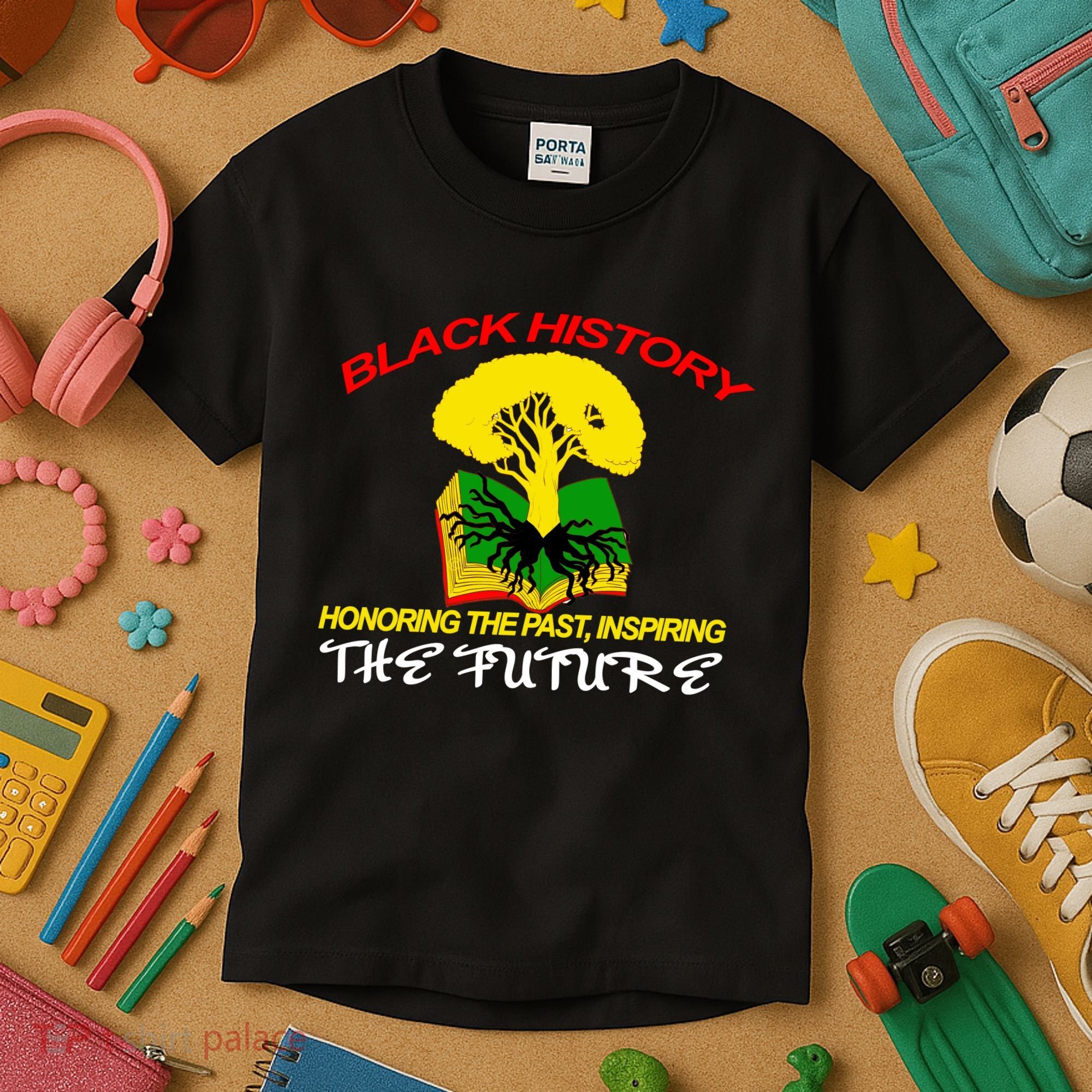 Black History Honoring The Past Inspiring The Future Kids T-Shirt