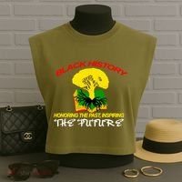 Black History Honoring The Past Inspiring The Future Garment-Dyed Women's Muscle Tee thumb 3