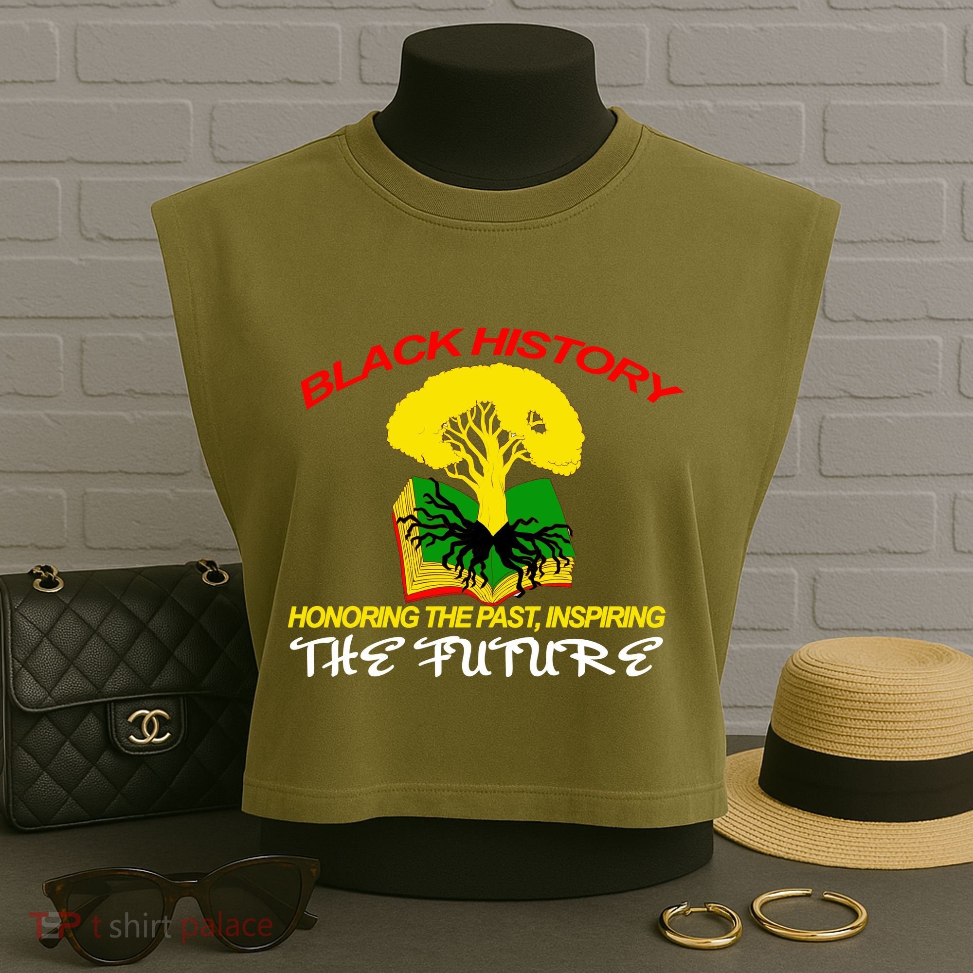 Black History Honoring The Past Inspiring The Future Garment-Dyed Women's Muscle Tee