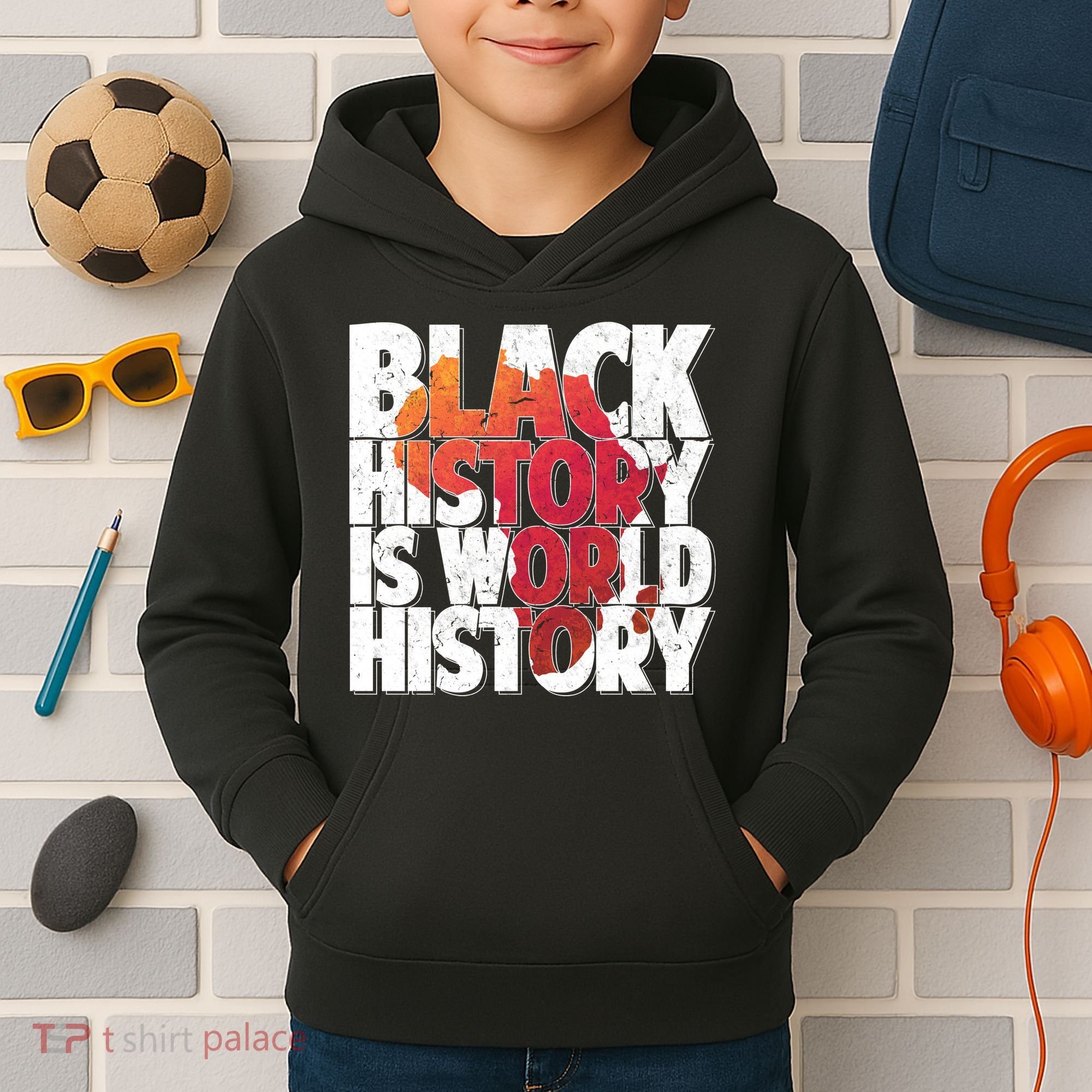 Black History Is World History Kids Hoodie